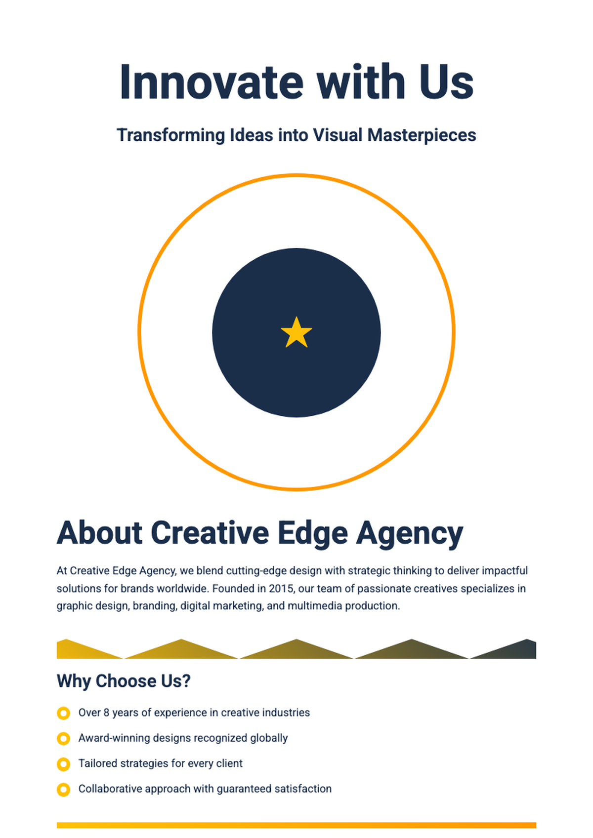 Creative agency flyer template with yellow and navy design elements_variant_3